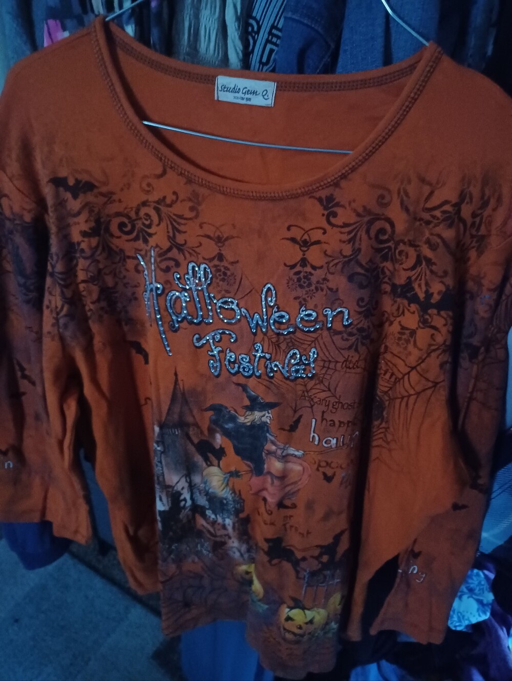 Studio Gem Orange Halloween Festival Long-Sleeve Graphic Tee